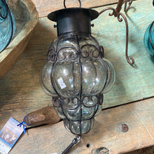 Load image into Gallery viewer, Handblown Metal Bubble Glass Lantern(Small)
