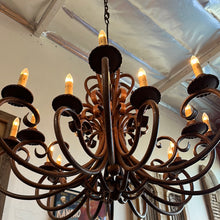 Load image into Gallery viewer, Chandelier Brown Wrought Iron 16 Light
