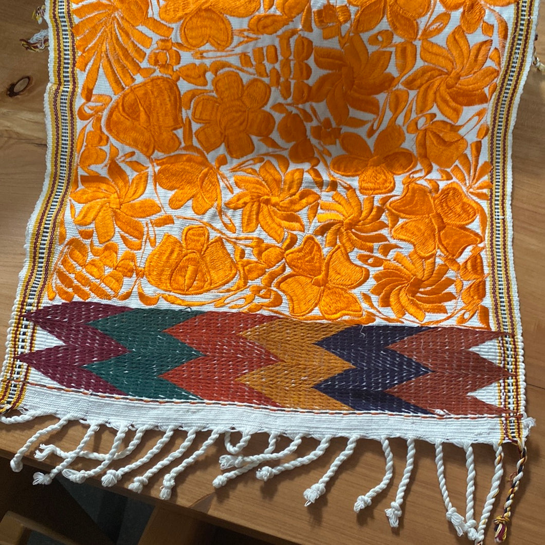 Orange White Table Runner 8’ -TEX0014