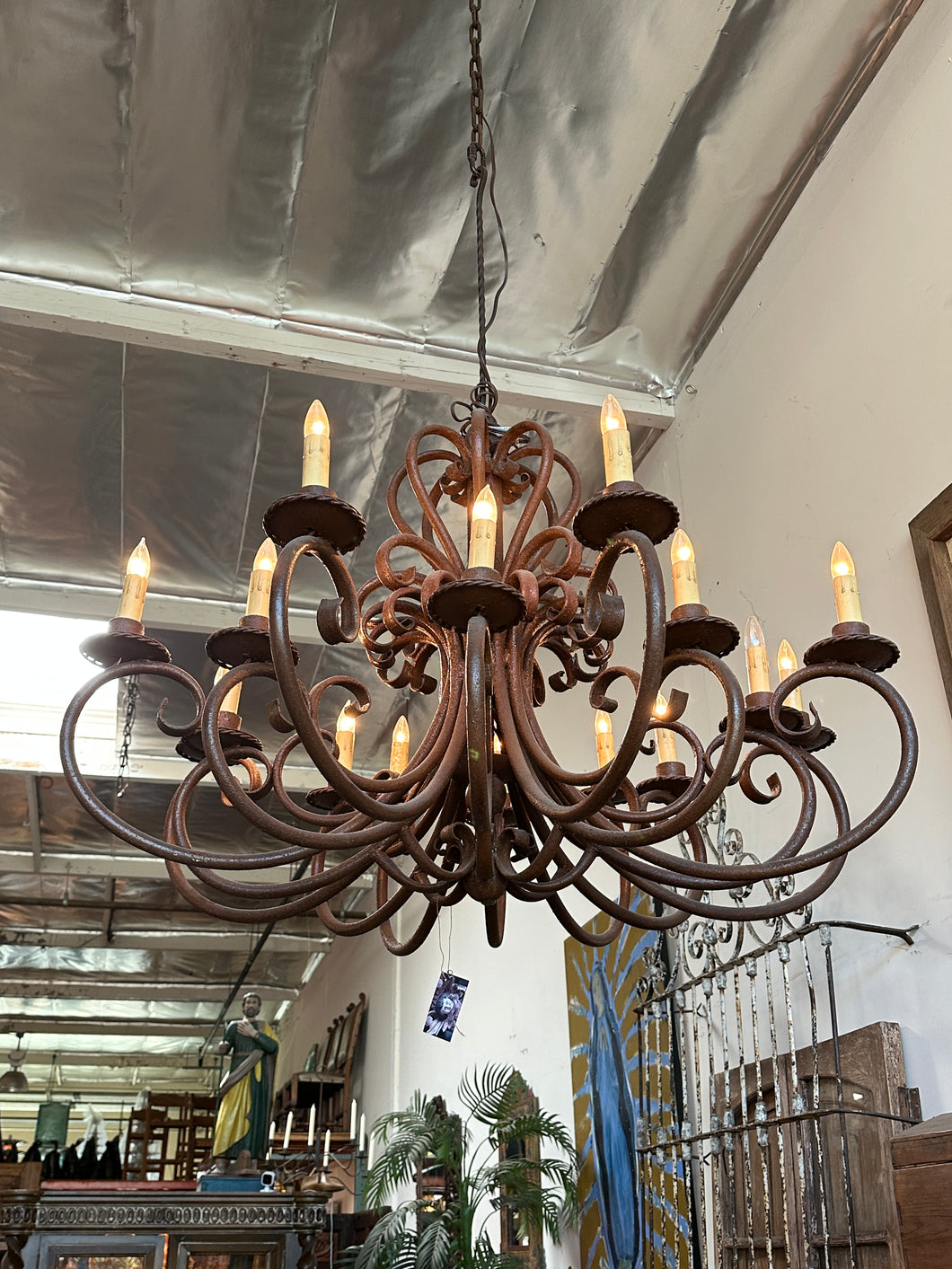 Chandelier Brown Wrought Iron 16 Light