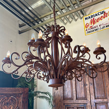 Load image into Gallery viewer, Wrought Iron Brown Chandelier
