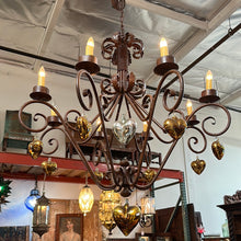 Load image into Gallery viewer, Brown Wrought Iron Chandelier (Hearts not included)
