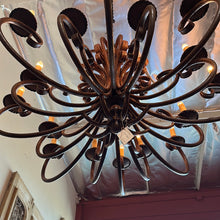 Load image into Gallery viewer, Chandelier Brown Wrought Iron 16 Light
