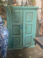 Load image into Gallery viewer, Turquoise Wood Cabinet -CAB0004
