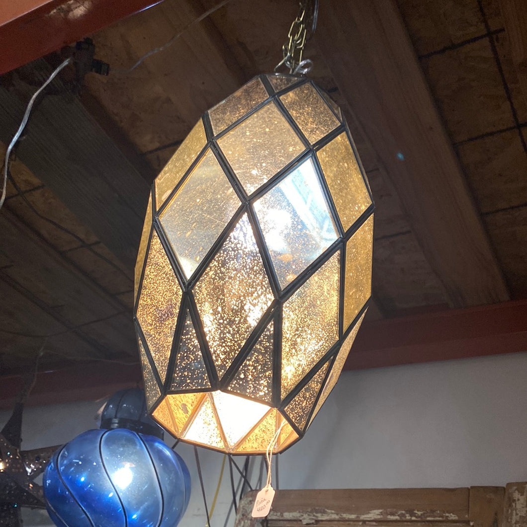 Antiqued Mirrored Glass Lantern - Pina