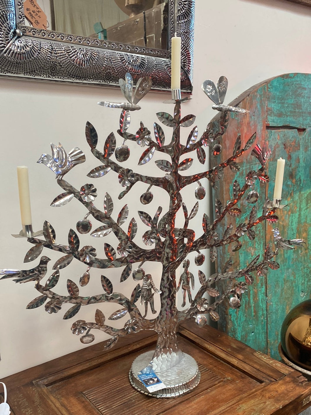 Tree of Life Punched Tin Candle Holder -CAND0002