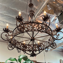 Load image into Gallery viewer, Brown Wrought Iron Chandelier
