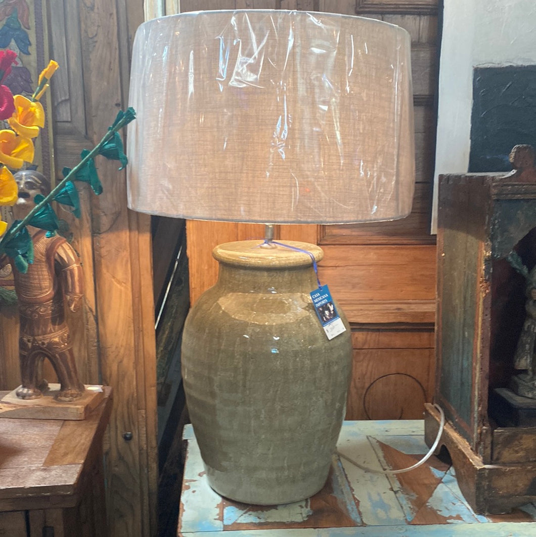 Ceramic Lamp with Fabric Shade