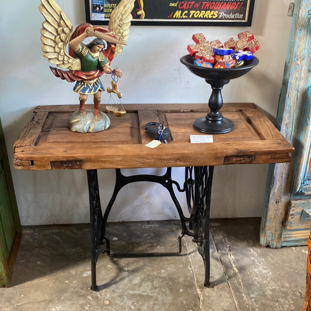 Old Door Sewing Machine Base Table