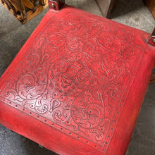 Load image into Gallery viewer, Red Leather Embossed Chair
