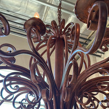 Load image into Gallery viewer, Wrought Iron Brown Chandelier
