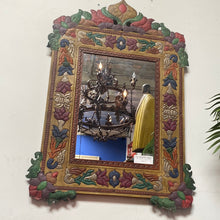 Load image into Gallery viewer, Floral Punched Tin Mirror
