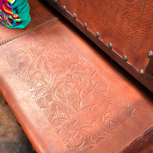 Load image into Gallery viewer, 8’ Leather Embossed Bench Mesquite
