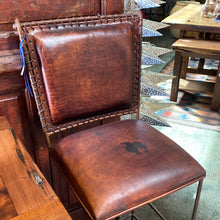 Load image into Gallery viewer, Wrought Iron Leather Barstool Chair
